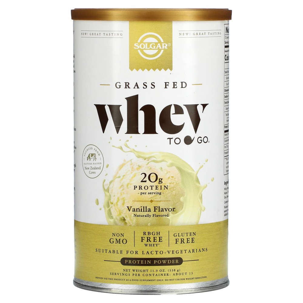 Grass Fed Whey To Go, Whey Protein Powder, Chocolate, 13.2 oz (377 g)