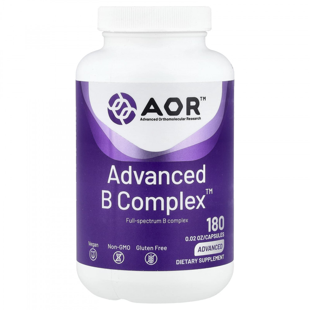 Advanced Orthomolecular Research AOR, Advanced B Complex™, улучшенный комплекс витаминов группы B, 180 капсул в Москве - eco-herb.ru | изображение Advanced Orthomolecular Research AOR, Advanced B Complex™, улучшенный комплекс витаминов группы B, 180 капсул в Москве - eco-herb.ru | фото