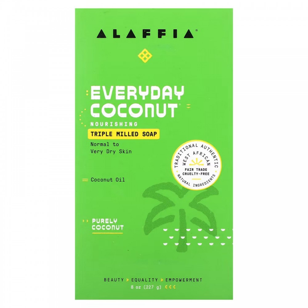 Alaffia, Triple Milled Soap Bar, Purely Coconut, 8 oz (227 g) в Москве - eco-herb.ru | фото