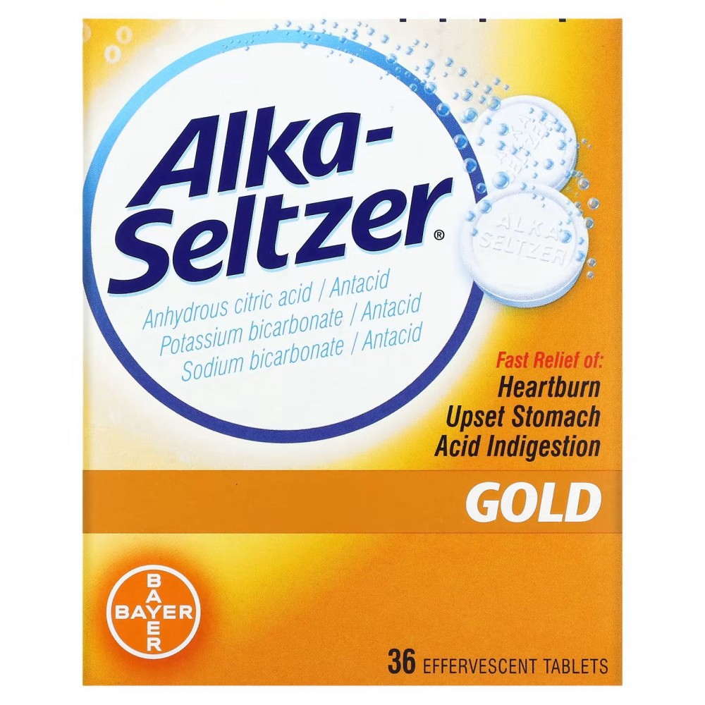 Alka-Seltzer, Gold, 36 шипучих таблеток купить в Москве