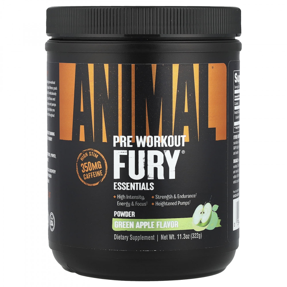 Animal, Fury® Essentials, перед тренировкой, зеленое яблоко, 322 г (11,3 унции) в Москве - eco-herb.ru | изображение Animal, Fury® Essentials, перед тренировкой, зеленое яблоко, 322 г (11,3 унции) в Москве - eco-herb.ru | фото