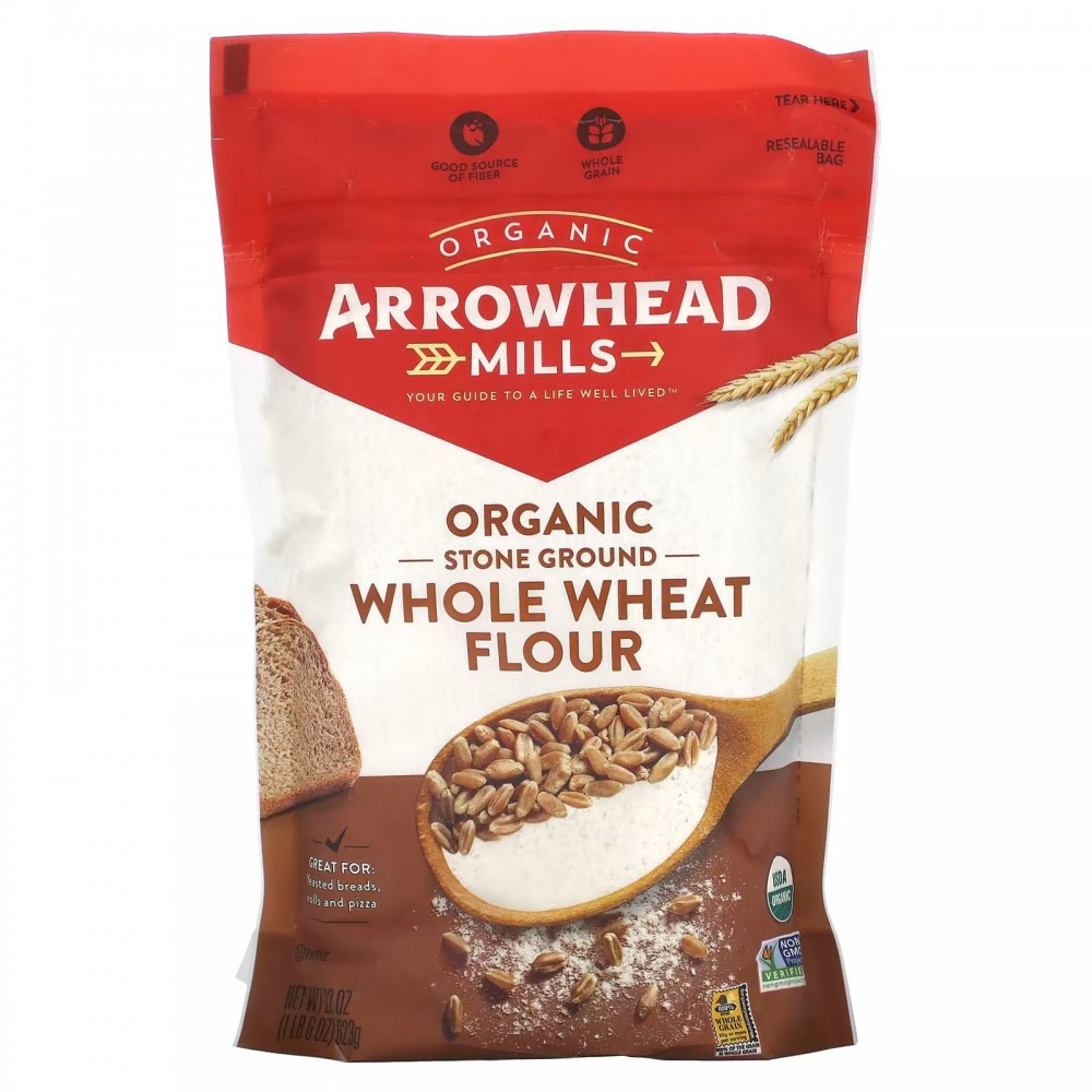 Arrowhead Mills, Organic Whole Wheat Flour, Stone Ground, 22 oz (623 g) в Москве - eco-herb.ru | фото