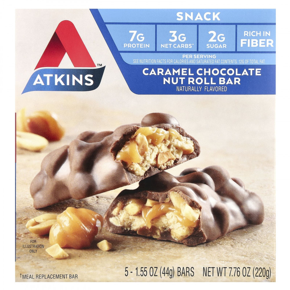 Atkins, карамельный шоколадно-ореховый батончик, 5 шт. по 44 г (1,55 унции) в Москве - eco-herb.ru | изображение Atkins, карамельный шоколадно-ореховый батончик, 5 шт. по 44 г (1,55 унции) в Москве - eco-herb.ru | фото
