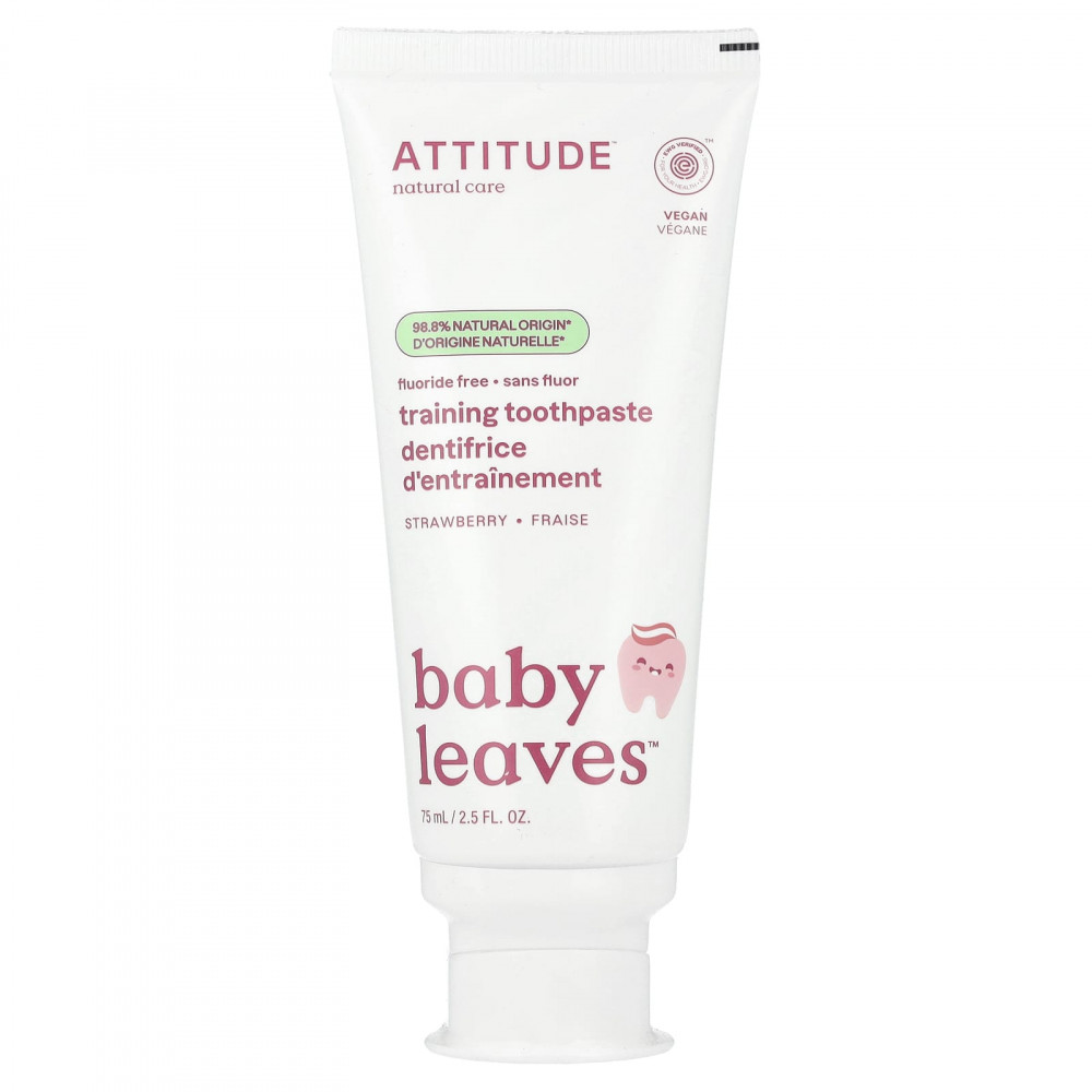 ATTITUDE, Baby Leaves™, зубная паста для тренировок без фтора, клубника, 75 мл (2,5 жидк. унции) в Москве - eco-herb.ru | изображение ATTITUDE, Baby Leaves™, зубная паста для тренировок без фтора, клубника, 75 мл (2,5 жидк. унции) в Москве - eco-herb.ru | фото