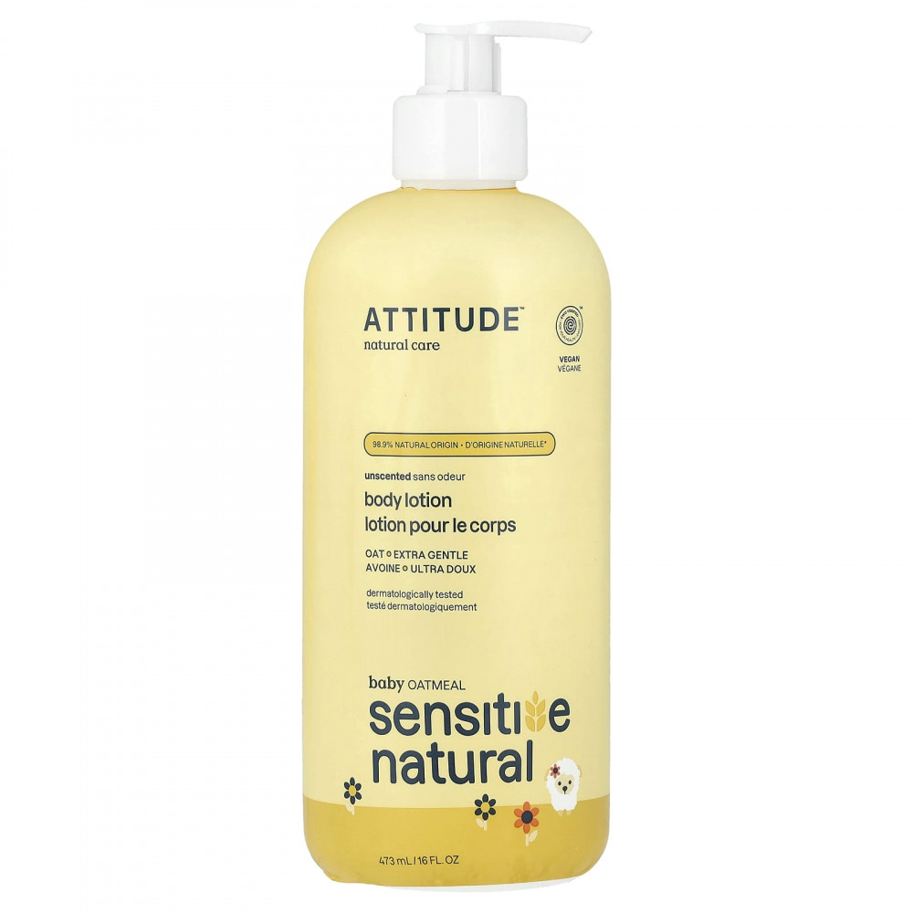 ATTITUDE, Baby Oatmeal Sensitive, натуральный лосьон для тела, без запаха, 473 мл (16 жидк. Унций) в Москве - eco-herb.ru | изображение ATTITUDE, Baby Oatmeal Sensitive, натуральный лосьон для тела, без запаха, 473 мл (16 жидк. Унций) в Москве - eco-herb.ru | фото