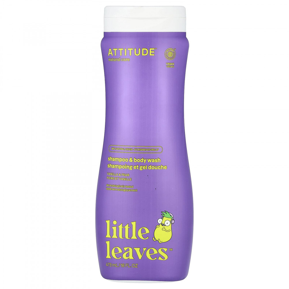 ATTITUDE, Little Leaves, шампунь и гель для душа, ваниль и груша, 473 мл (16 жидк. унций) в Москве - eco-herb.ru | изображение ATTITUDE, Little Leaves, шампунь и гель для душа, ваниль и груша, 473 мл (16 жидк. унций) в Москве - eco-herb.ru | фото