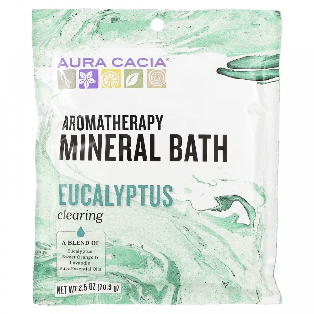 Aura Cacia, Aromatherapy Mineral Bath, Clearing Eucalyptus, 2.5 oz (70.9 g) в Москве - eco-herb.ru | фото