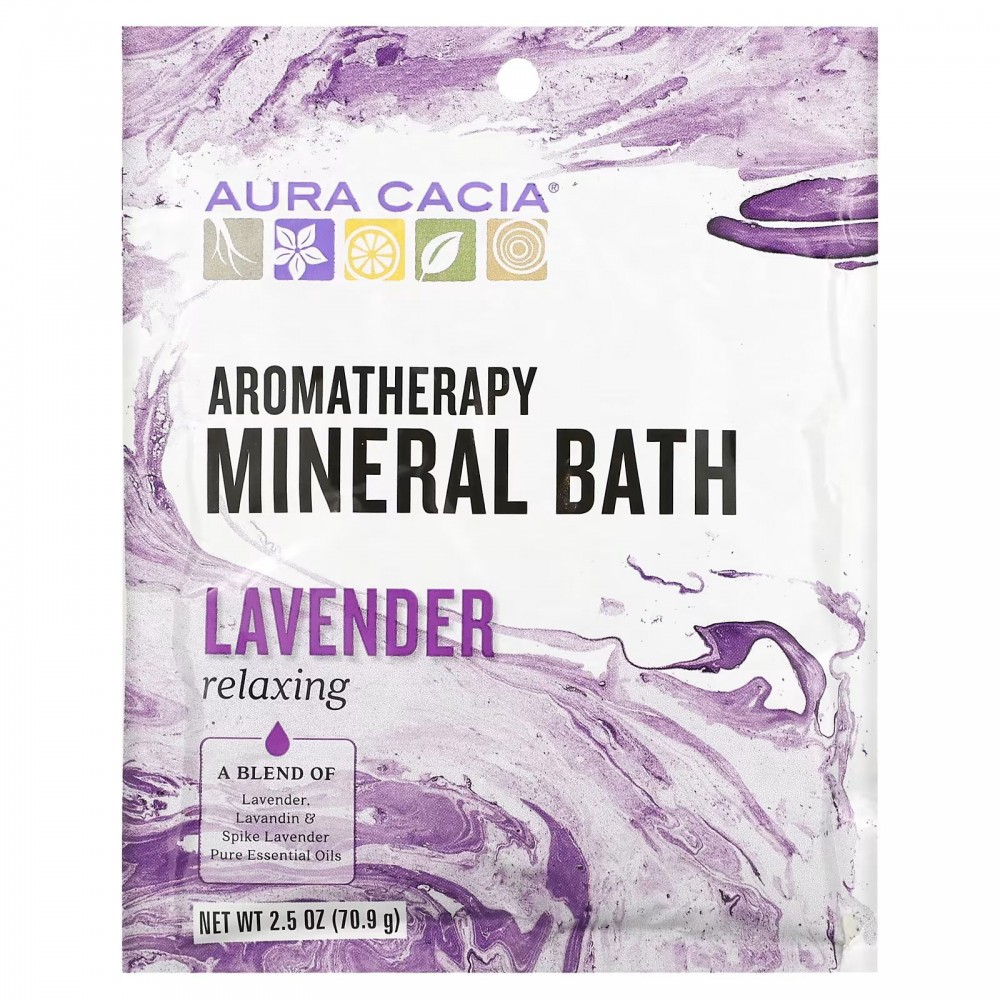 Aura Cacia, Aromatherapy Mineral Bath, расслабляющая лаванда, 70,9 г (2,5 унций) в Москве - eco-herb.ru | фото