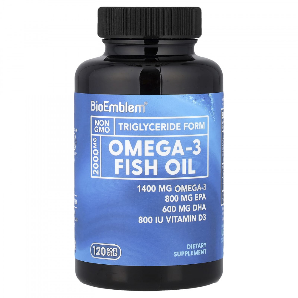 BioEmblem, рыбий жир с омега-3, 120 мягких таблеток в Москве - eco-herb.ru | изображение BioEmblem, рыбий жир с омега-3, 120 мягких таблеток в Москве - eco-herb.ru | фото