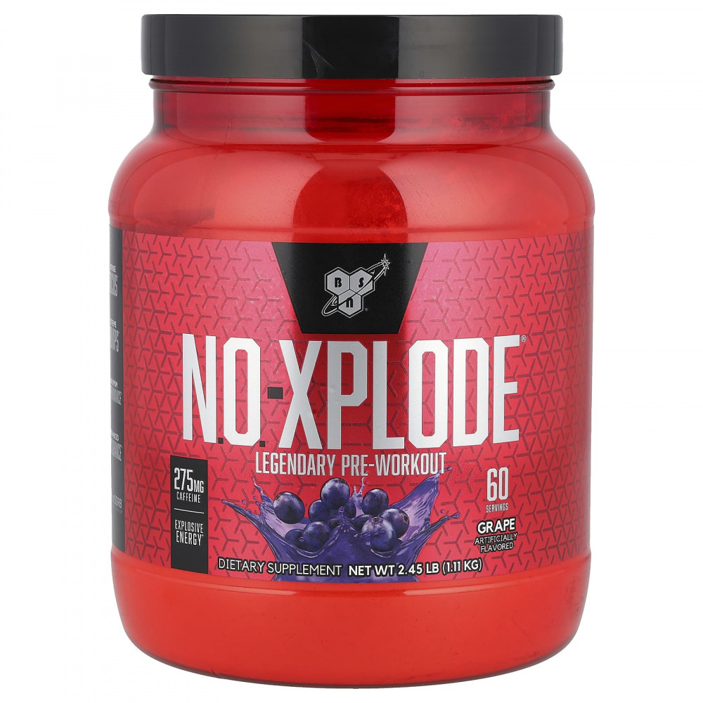 BSN, NO-XPLODE®, Legendary Pre-Workout, предтренировочный комплекс, со вкусом винограда, 1,11 кг (2,45 фунта) в Москве - eco-herb.ru | изображение BSN, NO-XPLODE®, Legendary Pre-Workout, предтренировочный комплекс, со вкусом винограда, 1,11 кг (2,45 фунта) в Москве - eco-herb.ru | фото