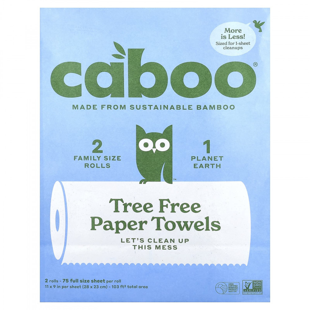 Caboo, бумажные салфетки без древесины, 2 рулона в Москве - eco-herb.ru | изображение Caboo, бумажные салфетки без древесины, 2 рулона в Москве - eco-herb.ru | фото