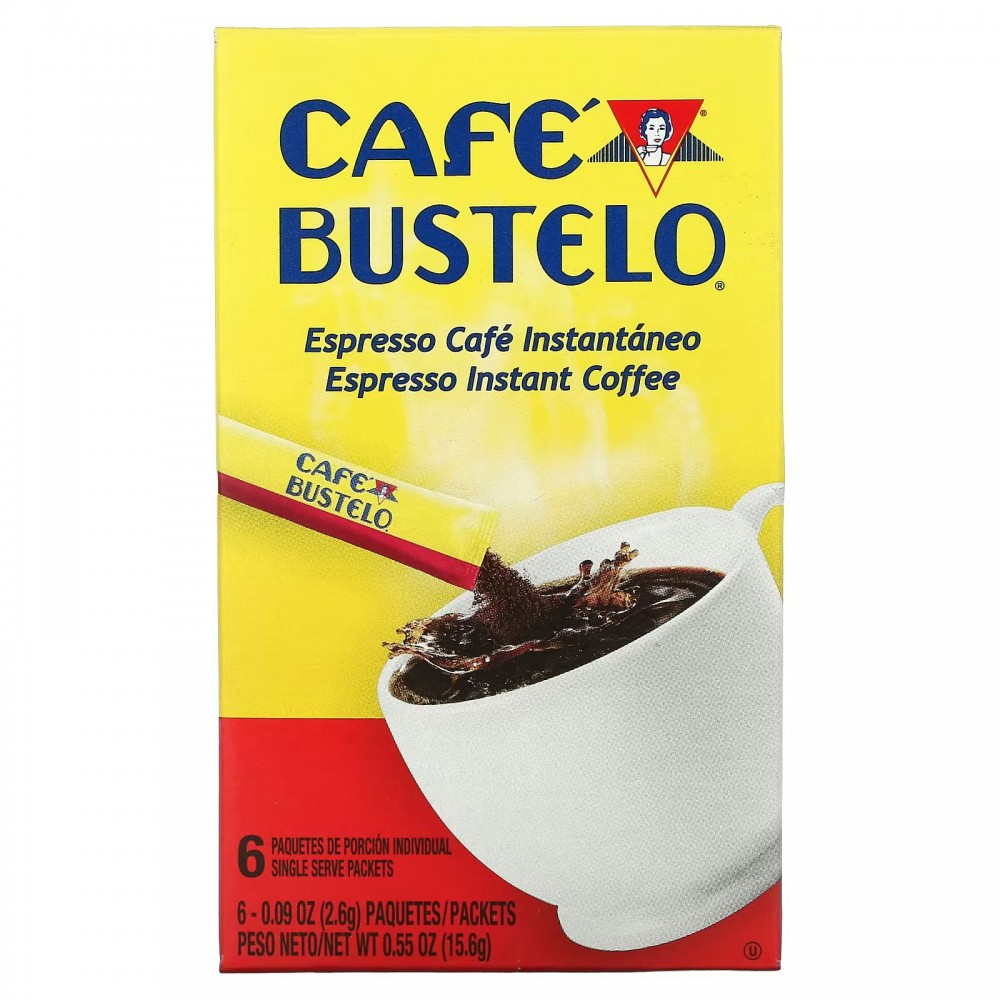 Café Bustelo, Растворимый кофе эспрессо, 6 пакетиков по 2,6 г (0,09 унции) в Москве - eco-herb.ru | фото