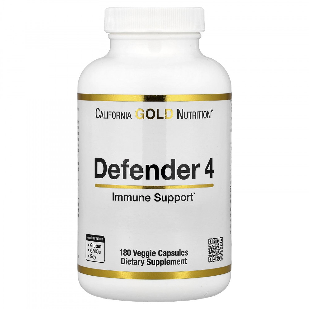 California Gold Nutrition, Defender 4, добавка с витаминами C и D, цинком и селеном, 180 вегетарианских капсул в Москве - eco-herb.ru | изображение California Gold Nutrition, Defender 4, добавка с витаминами C и D, цинком и селеном, 180 вегетарианских капсул в Москве - eco-herb.ru | фото