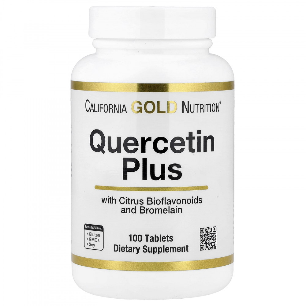 California Gold Nutrition, Quercetin Plus с кверцетином, витамином C, цитрусовыми биофлавоноидами, бромелаином и куркумой, 100 таблеток в Москве - eco-herb.ru | изображение California Gold Nutrition, Quercetin Plus с кверцетином, витамином C, цитрусовыми биофлавоноидами, бромелаином и куркумой, 100 таблеток в Москве - eco-herb.ru | фото