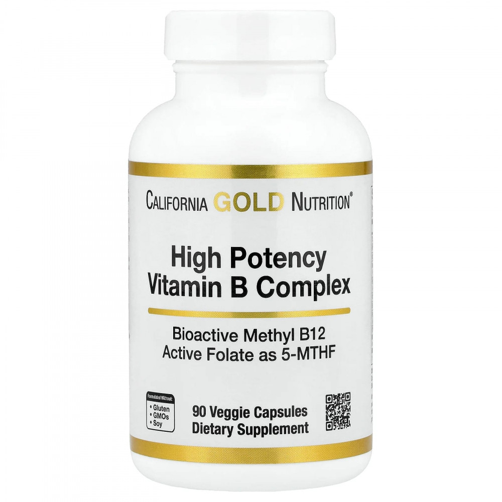 California Gold Nutrition, высокоэффективный комплекс витаминов группы B с метилфолатом и метилом B12, 90 растительных капсул в Москве - eco-herb.ru | изображение California Gold Nutrition, высокоэффективный комплекс витаминов группы B с метилфолатом и метилом B12, 90 растительных капсул в Москве - eco-herb.ru | фото