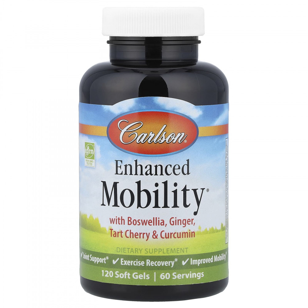 Carlson, Enhanced Mobility® с босвеллией, имбирем, вишней и куркумином, 120 капсул в Москве - eco-herb.ru | изображение Carlson, Enhanced Mobility® с босвеллией, имбирем, вишней и куркумином, 120 капсул в Москве - eco-herb.ru | фото