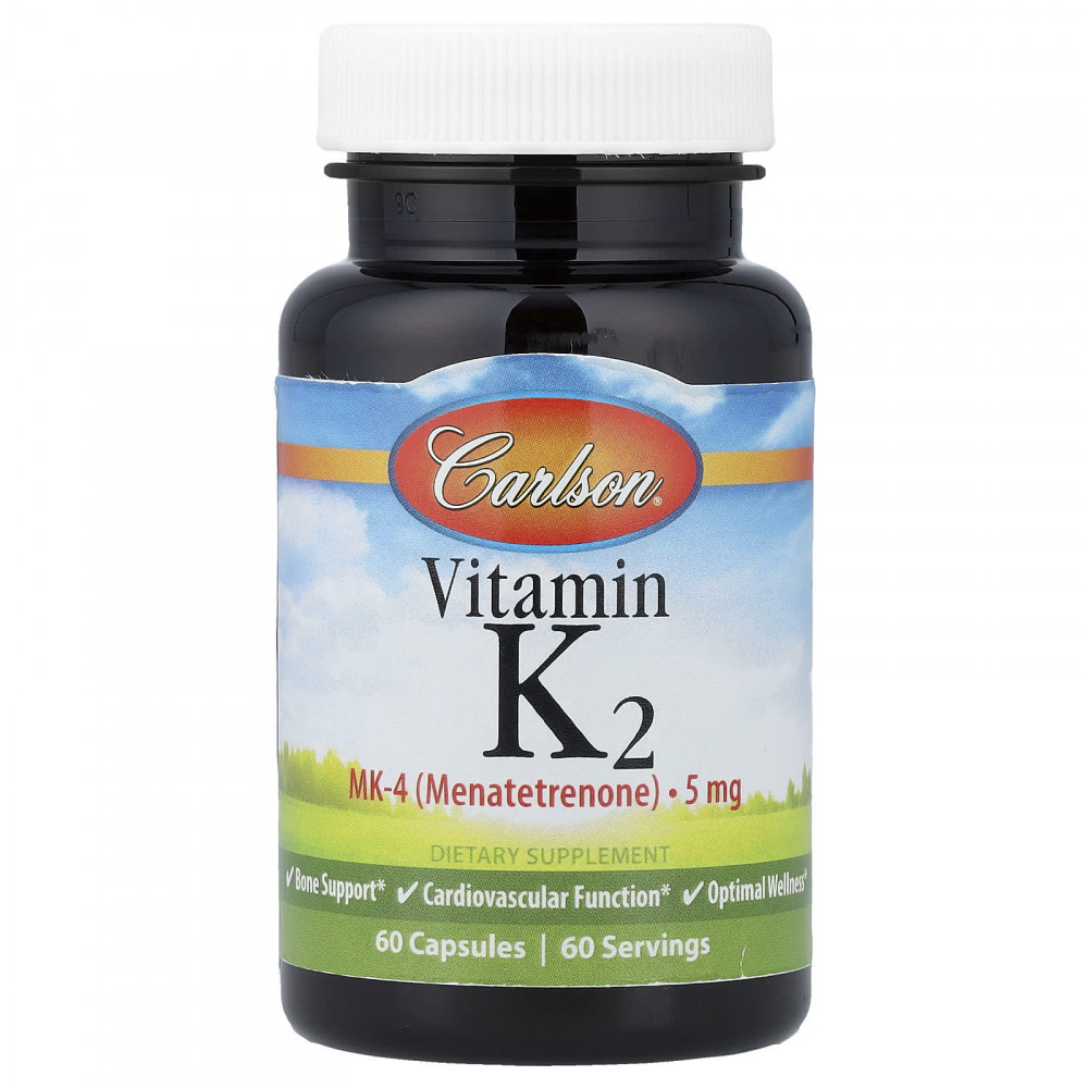 Carlson, витамин K2, 5 мг, 60 капсул в Москве - eco-herb.ru | изображение Carlson, витамин K2, 5 мг, 60 капсул в Москве - eco-herb.ru | фото