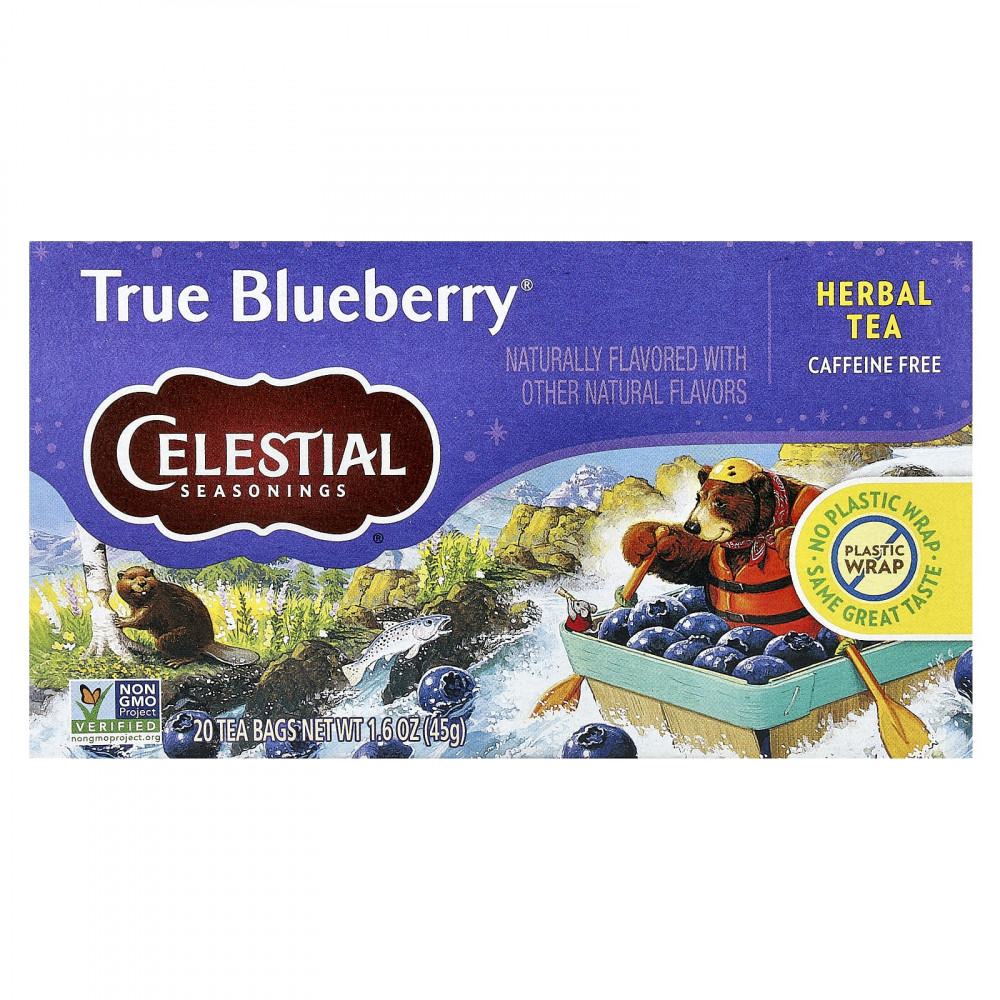Celestial Seasonings, Herbal Tea, True Blueberry®, без кофеина, 20 чайных пакетиков, 45 г (1,6 унции) в Москве - eco-herb.ru | изображение Celestial Seasonings, Herbal Tea, True Blueberry®, без кофеина, 20 чайных пакетиков, 45 г (1,6 унции) в Москве - eco-herb.ru | фото