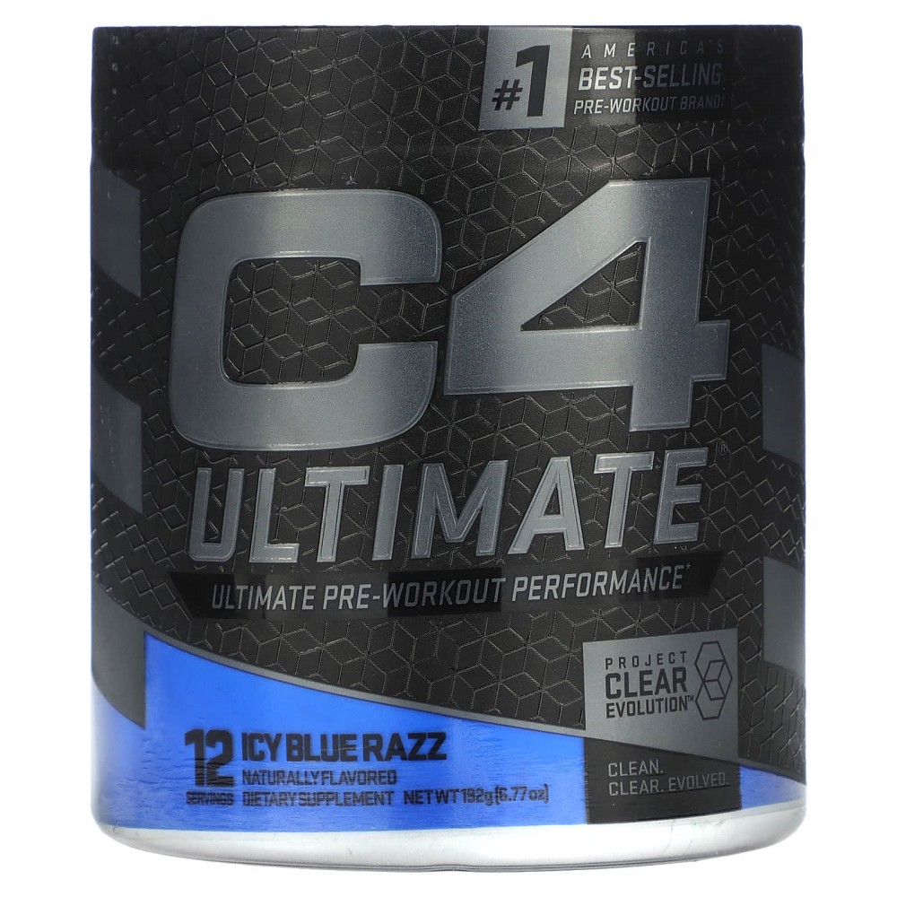 Cellucor, C4 Ultimate, Pre-Workout Performance, Icy Blue Razz, 6.77 oz (192  g)