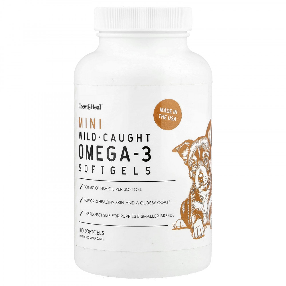 Chew + Heal, мини-капсулы омега-3 дикого улова, для собак и кошек, 180 капсул в Москве - eco-herb.ru | изображение Chew + Heal, мини-капсулы омега-3 дикого улова, для собак и кошек, 180 капсул в Москве - eco-herb.ru | фото