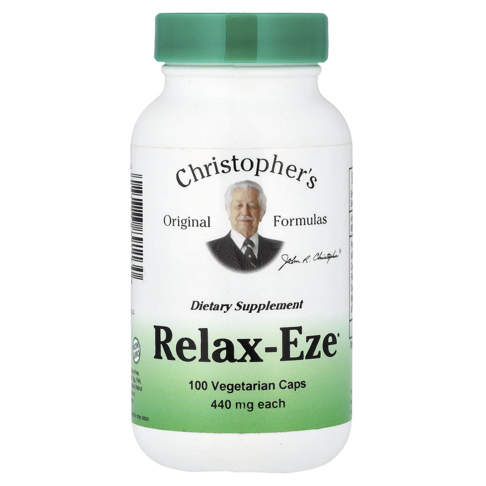 Christopher's Original Formulas, Relax-Eze, 100 вегетарианских капсул в Москве - eco-herb.ru | изображение Christopher's Original Formulas, Relax-Eze, 100 вегетарианских капсул в Москве - eco-herb.ru | фото