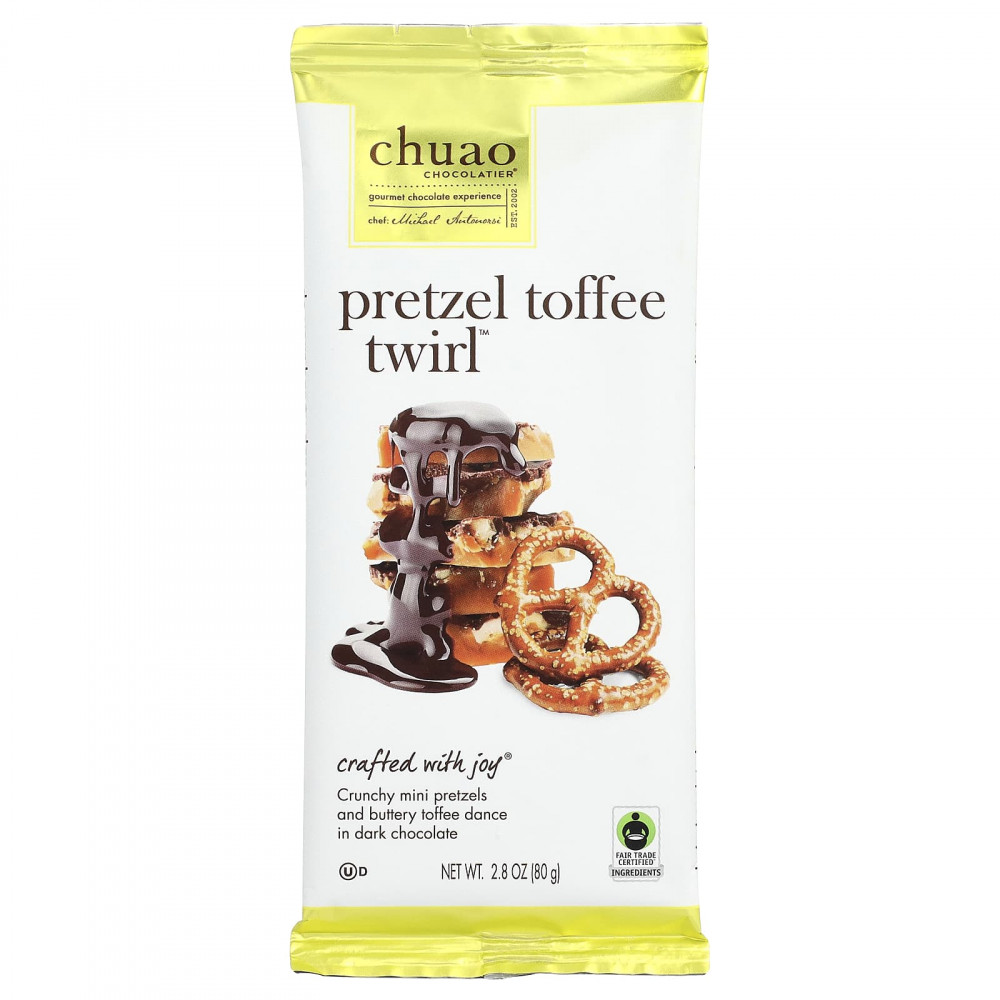 Chuao Chocolatier, темный шоколад, крендель и Toffee Twirl™, 80 г (2,8 унции) в Москве - eco-herb.ru | изображение Chuao Chocolatier, темный шоколад, крендель и Toffee Twirl™, 80 г (2,8 унции) в Москве - eco-herb.ru | фото