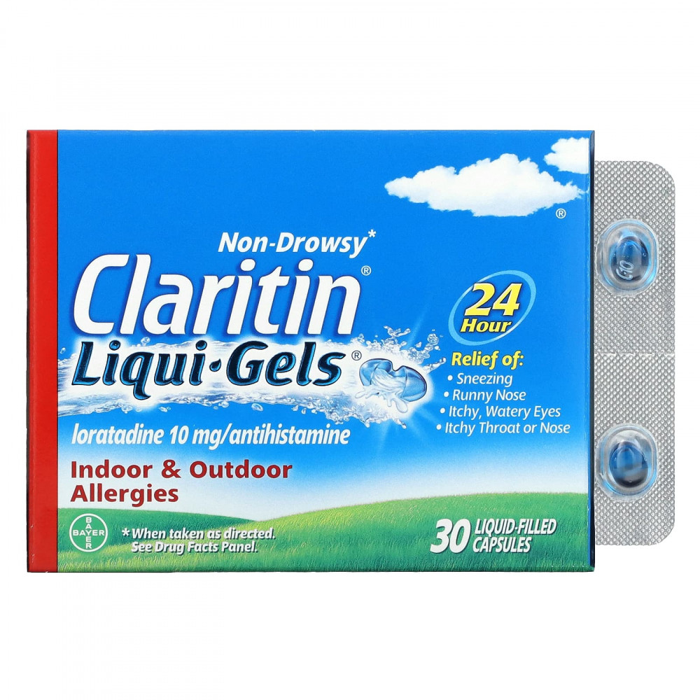 Claritin, Non-Drowsy, Liqui-Gels®, 10 мг, 30 капсул с жидкостью в Москве - eco-herb.ru | изображение Claritin, Non-Drowsy, Liqui-Gels®, 10 мг, 30 капсул с жидкостью в Москве - eco-herb.ru | фото