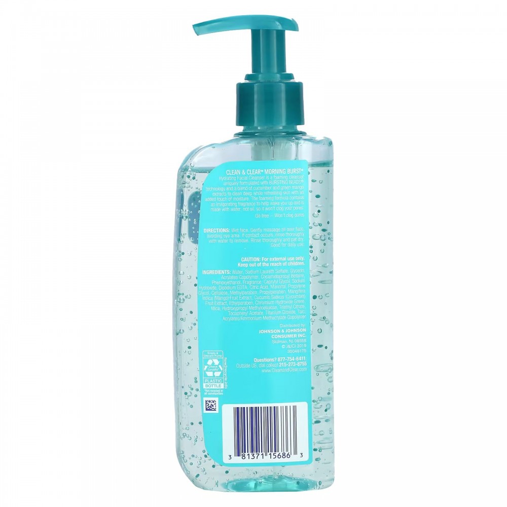 Clean & Clear Morning Burst Hydrating Facial Cleanser, 8 Fl. Oz