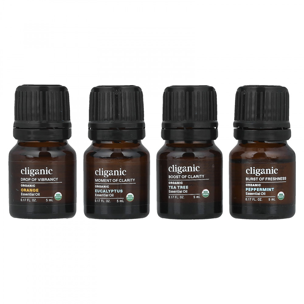 Cliganic, The Basics, набор для ароматерапии с эфирными маслами, набор из 4 предметов в Москве - eco-herb.ru | изображение Cliganic, The Basics, набор для ароматерапии с эфирными маслами, набор из 4 предметов в Москве - eco-herb.ru | фото