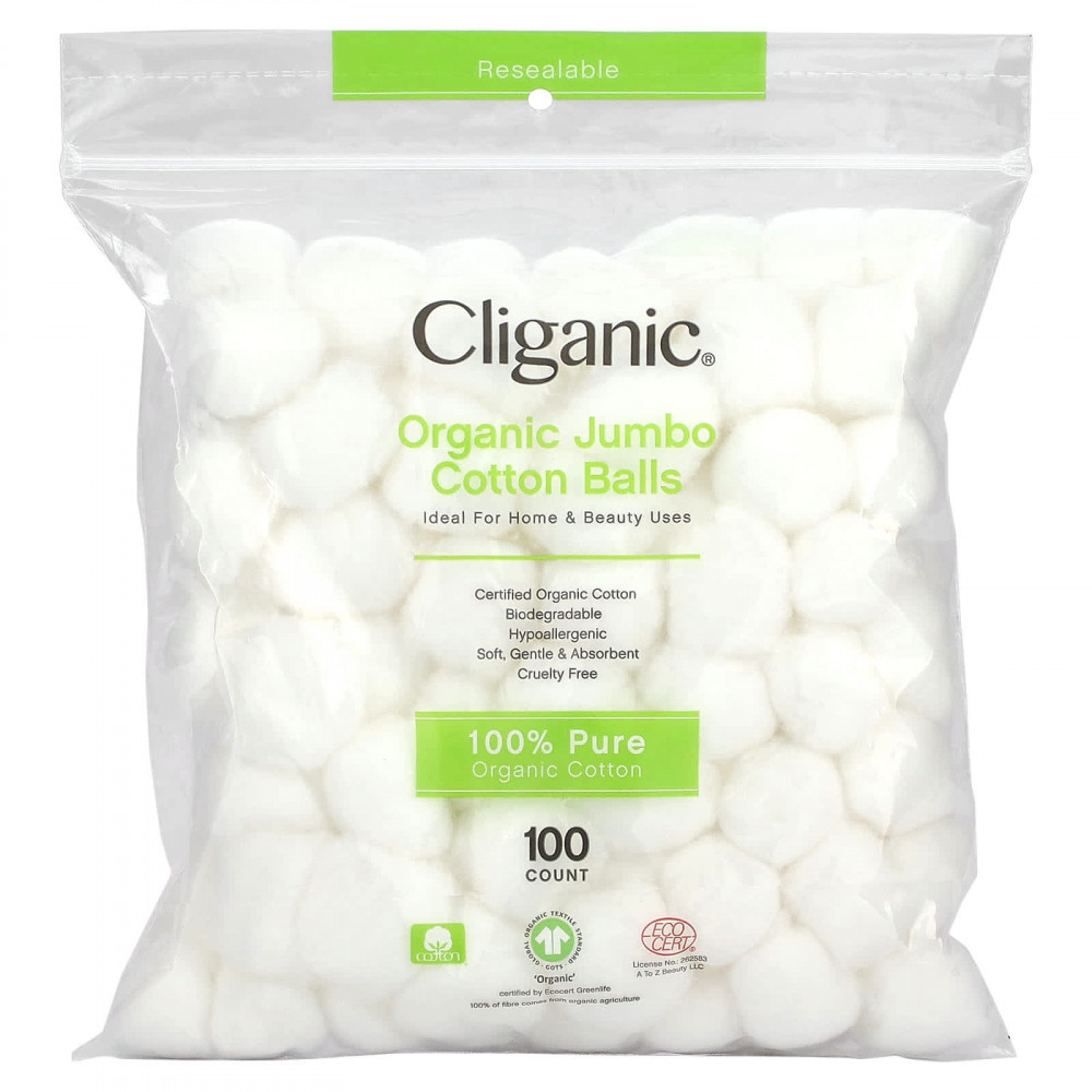Cliganic, Ватные шарики из органического джамбо, 100 шт. (Товар снят с продажи) в Москве - eco-herb.ru | изображение Cliganic, Ватные шарики из органического джамбо, 100 шт. (Товар снят с продажи) в Москве - eco-herb.ru | фото