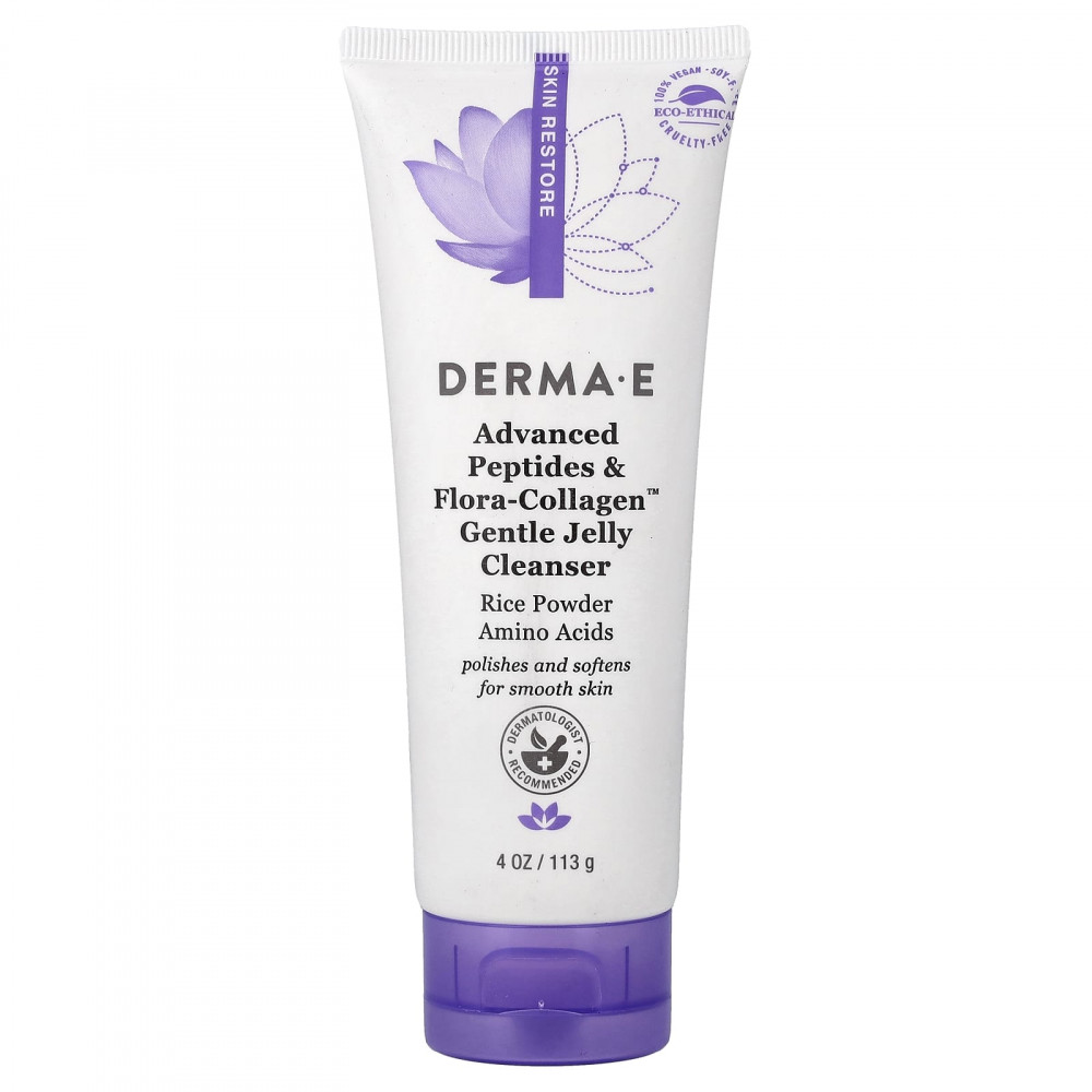 DERMA E, Advanced Peptides & Flora-Collagen™, мягкое очищающее желе, 113 г (4 унции) в Москве - eco-herb.ru | изображение DERMA E, Advanced Peptides & Flora-Collagen™, мягкое очищающее желе, 113 г (4 унции) в Москве - eco-herb.ru | фото