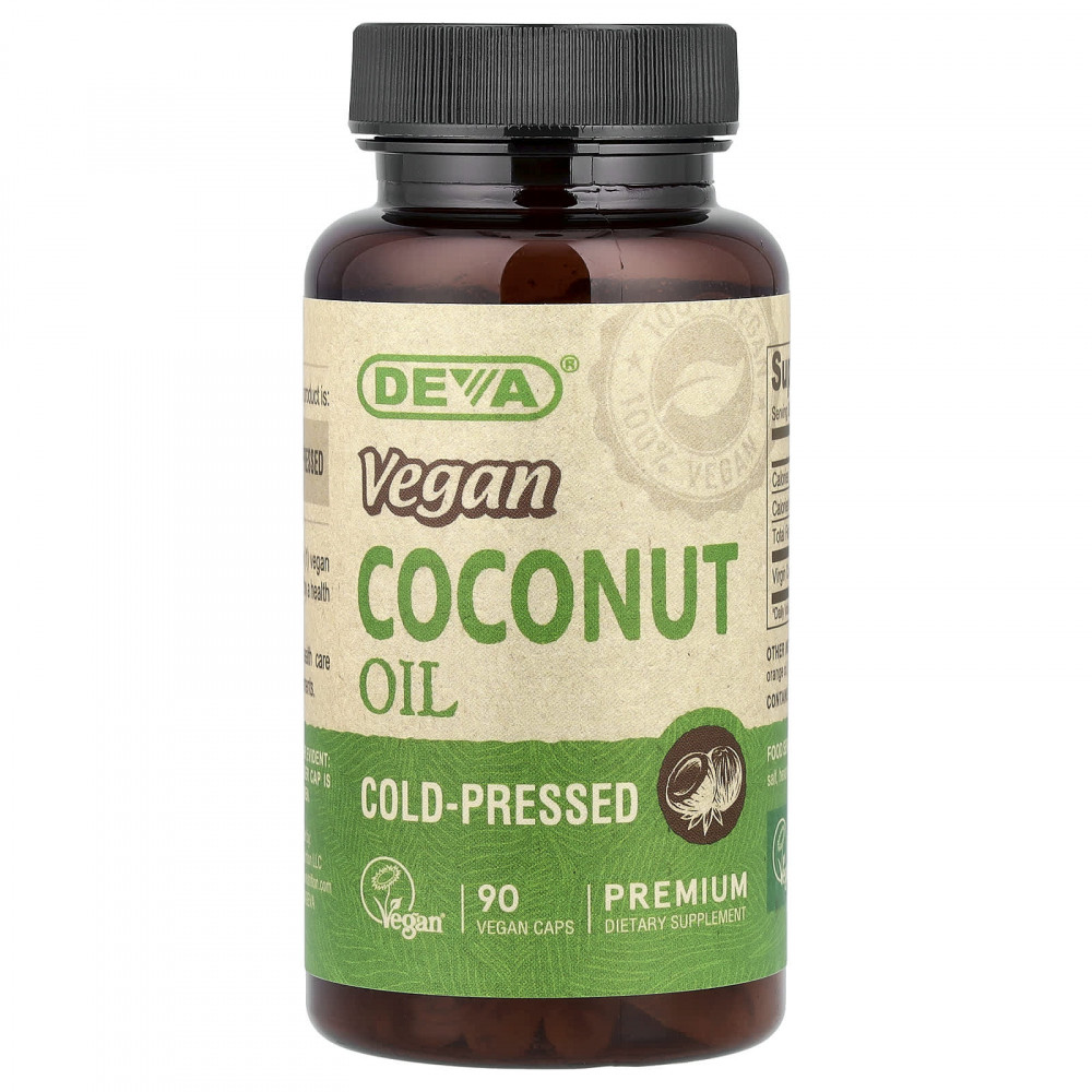 Deva, веганское кокосовое масло, холодного отжима, 90 веганских капсул (500 мг в 1 капсуле) в Москве - eco-herb.ru | изображение Deva, веганское кокосовое масло, холодного отжима, 90 веганских капсул (500 мг в 1 капсуле) в Москве - eco-herb.ru | фото