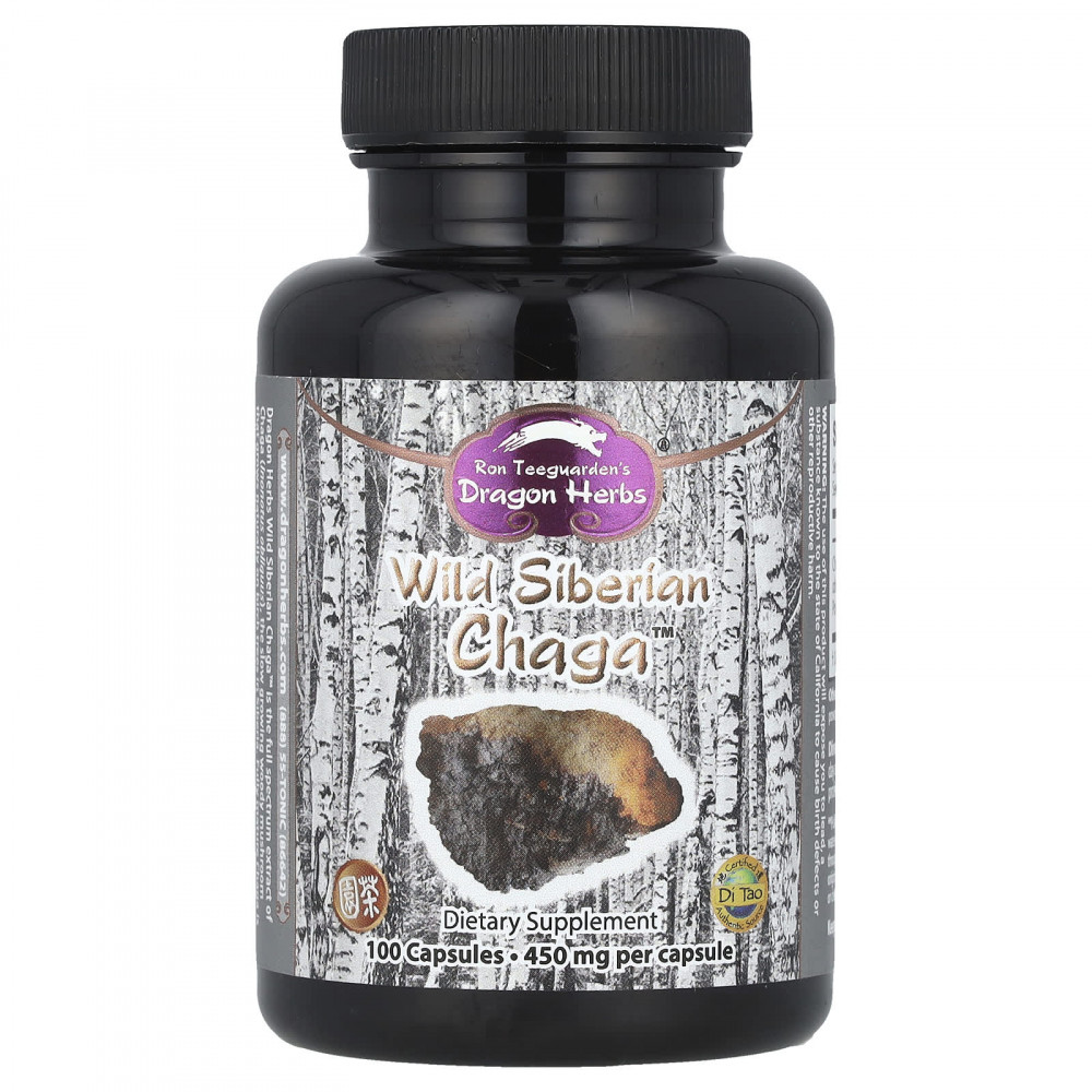 Dragon Herbs, дикая сибирская чага Chaga™, 450 мг, 100 капсул в Москве - eco-herb.ru | изображение Dragon Herbs, дикая сибирская чага Chaga™, 450 мг, 100 капсул в Москве - eco-herb.ru | фото