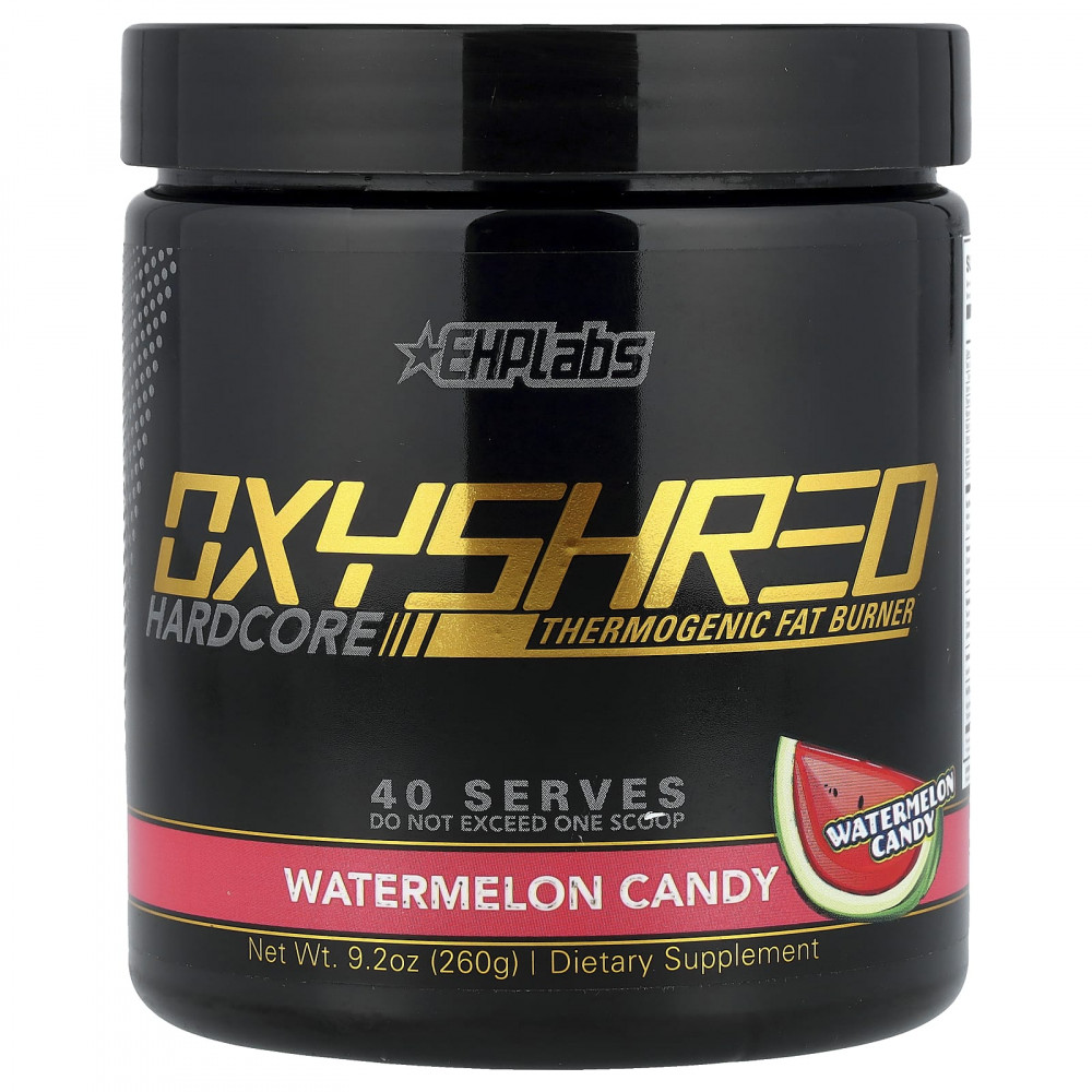 EHPlabs, OxyShred Hardcore, термогенный сжигатель жира, со вкусом арбузной конфеты, 260 г (9,2 унции) в Москве - eco-herb.ru | изображение EHPlabs, OxyShred Hardcore, термогенный сжигатель жира, со вкусом арбузной конфеты, 260 г (9,2 унции) в Москве - eco-herb.ru | фото