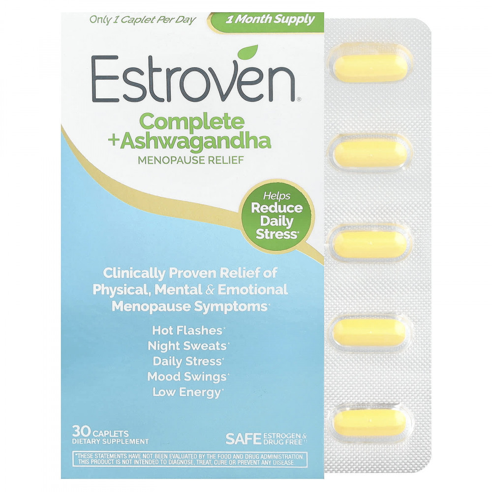 Estroven, Complete iHerb, средство для поддержки при менопаузе с ашвагандой, 30 капсул в Москве - eco-herb.ru | изображение Estroven, Complete iHerb, средство для поддержки при менопаузе с ашвагандой, 30 капсул в Москве - eco-herb.ru | фото