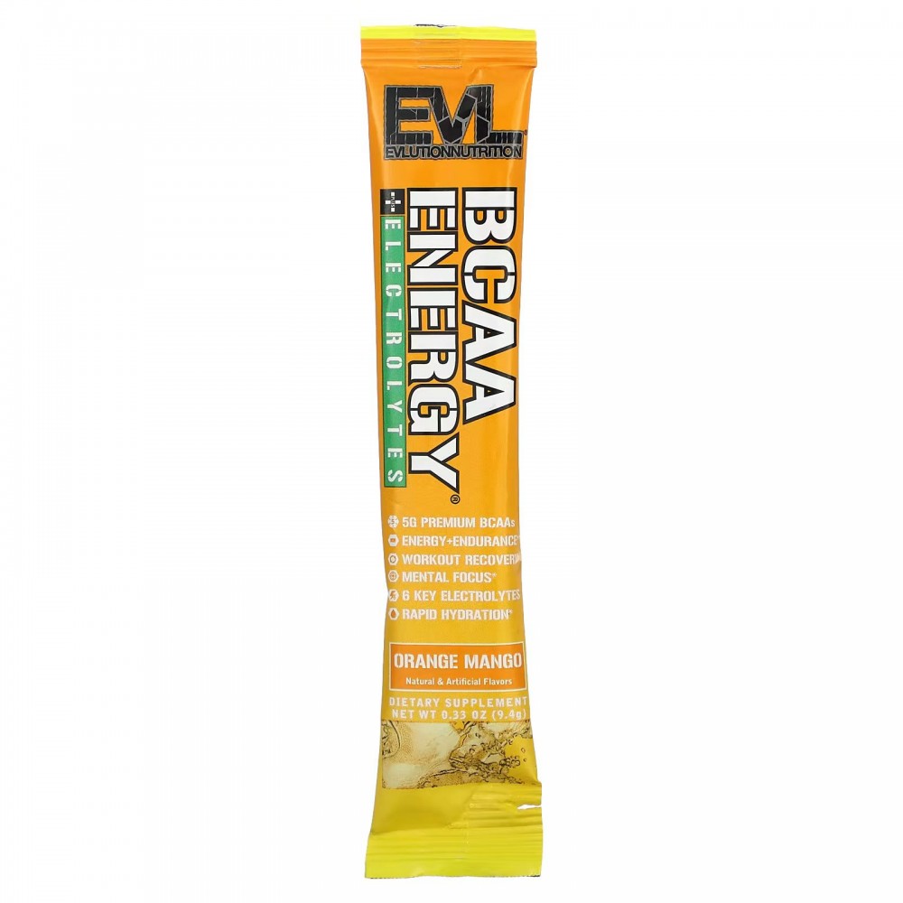 EVLution Nutrition, BCAA Energy Plus Electrolytes, Orange Mango, 0.33 oz (9.4 g) в Москве - eco-herb.ru | фото