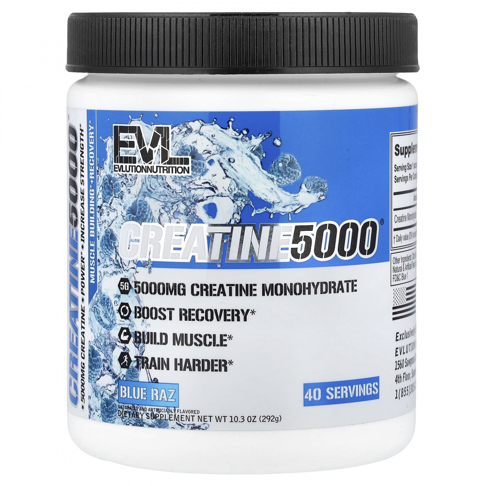 EVLution Nutrition, Creatine 5000®, голубая малина, 292 г (10,3 унции) в Москве - eco-herb.ru | изображение EVLution Nutrition, Creatine 5000®, голубая малина, 292 г (10,3 унции) в Москве - eco-herb.ru | фото