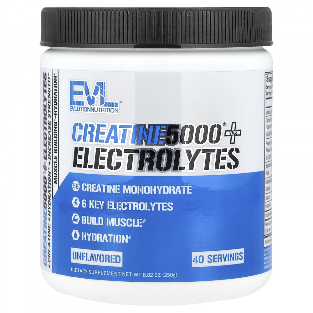 EVLution Nutrition, Creatine5000® с электролитами, без добавок, 250 г (8,82 унции) в Москве - eco-herb.ru | изображение EVLution Nutrition, Creatine5000® с электролитами, без добавок, 250 г (8,82 унции) в Москве - eco-herb.ru | фото