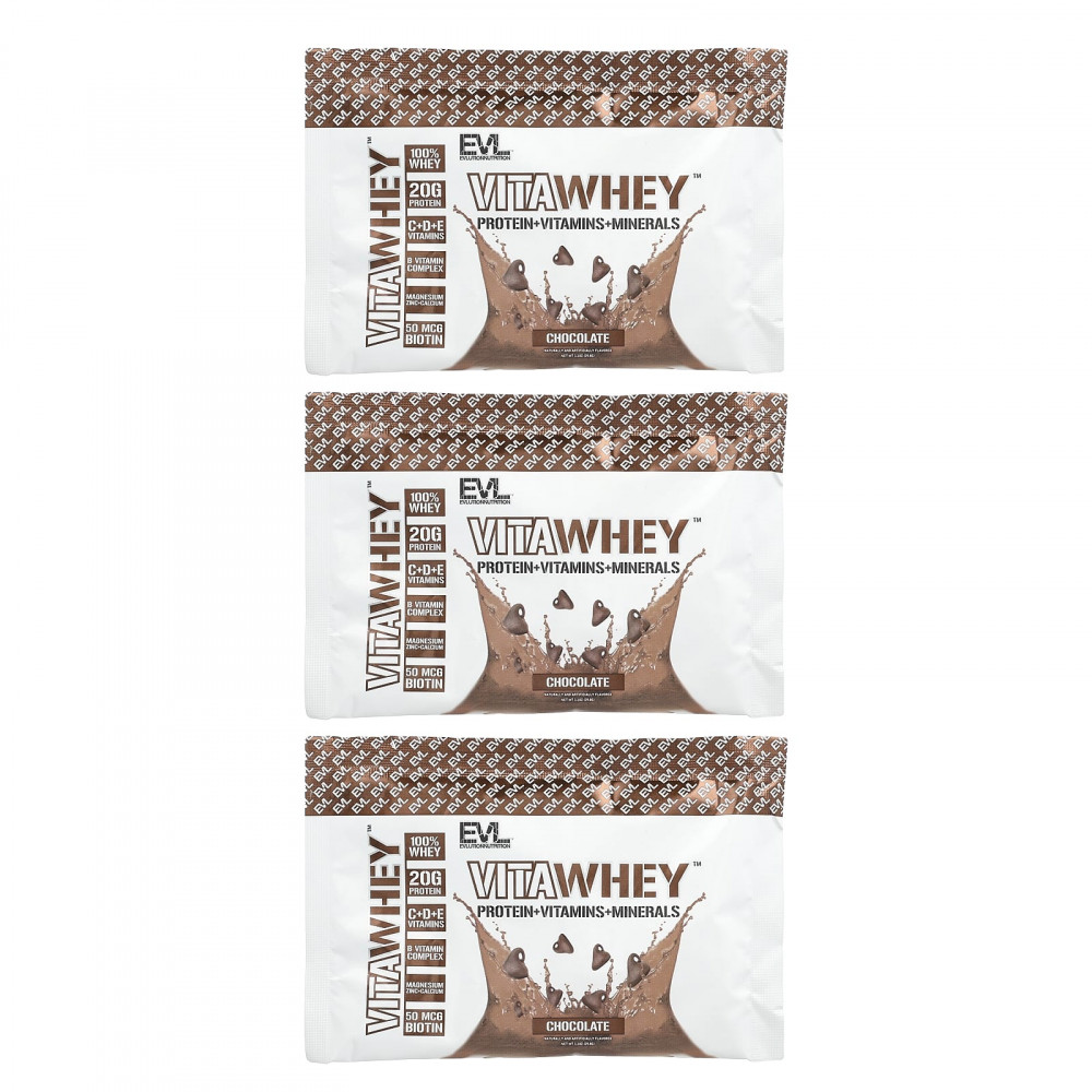 EVLution Nutrition, VitaWhey ™, шоколад, 3 пакетика по 29,8 г (1,1 унции) (Товар снят с продажи) в Москве - eco-herb.ru | изображение EVLution Nutrition, VitaWhey ™, шоколад, 3 пакетика по 29,8 г (1,1 унции) (Товар снят с продажи) в Москве - eco-herb.ru | фото