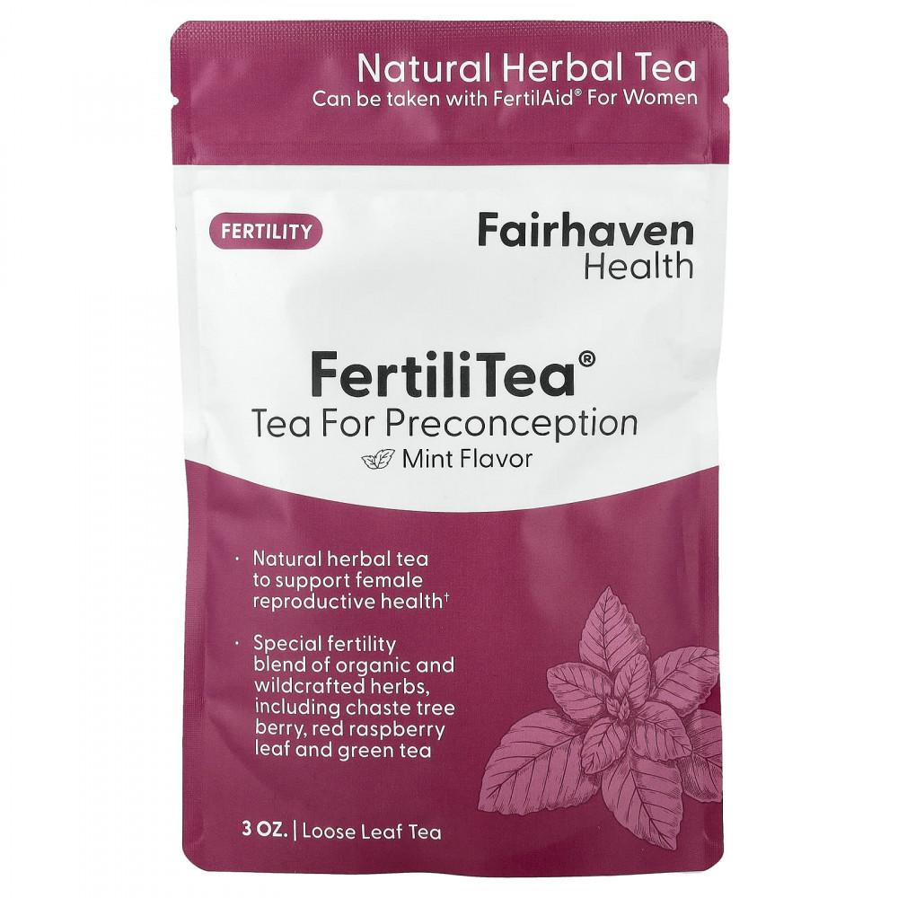 Fairhaven Health, FertiliTea®, листовой чай, для поддержки фертильности, вкус мяты, 3 унции в Москве - eco-herb.ru | изображение Fairhaven Health, FertiliTea®, листовой чай, для поддержки фертильности, вкус мяты, 3 унции в Москве - eco-herb.ru | фото