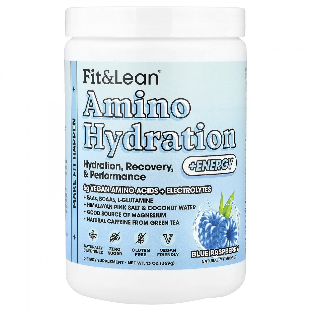 Fit & Lean, Amino Hydration + Energy, аминокислота, голубая малина, 369 г (13 унций) в Москве - eco-herb.ru | изображение Fit & Lean, Amino Hydration + Energy, аминокислота, голубая малина, 369 г (13 унций) в Москве - eco-herb.ru | фото