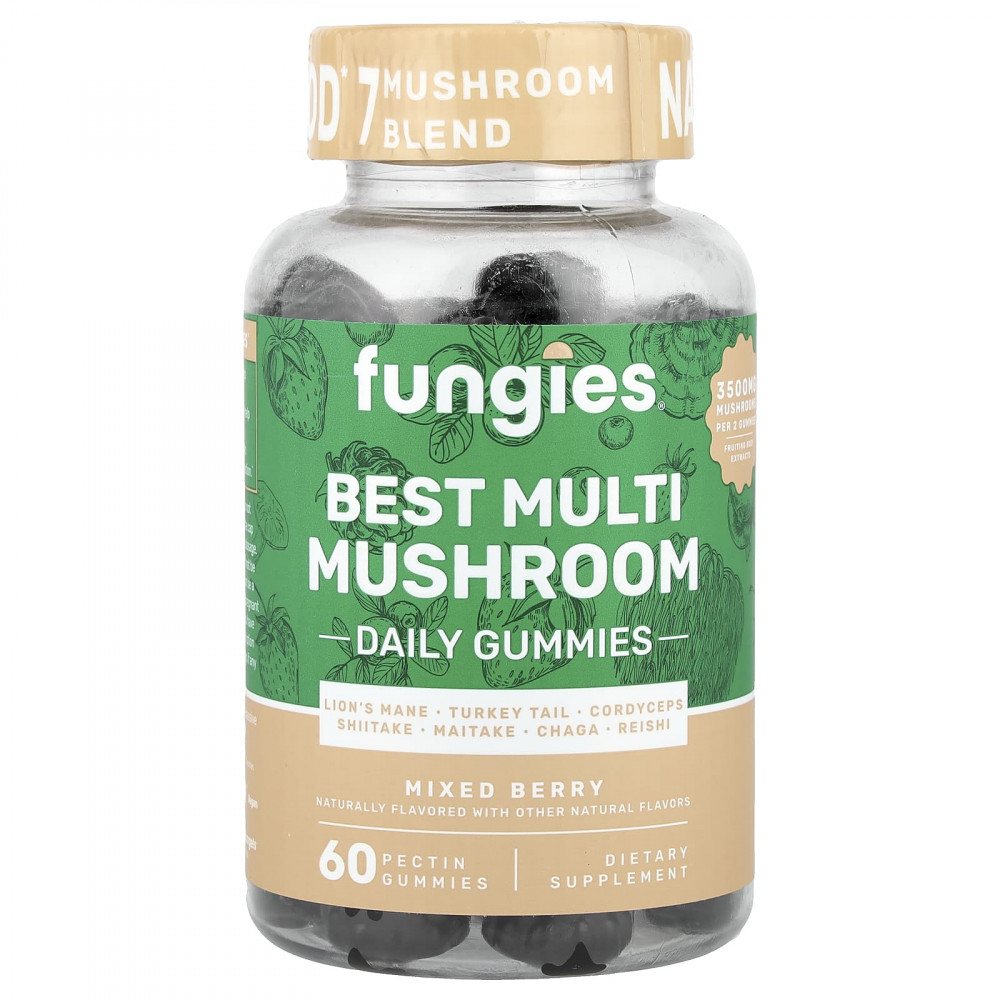 Fungies, Best Multi Mushroom, жевательные таблетки для ежедневного приема, со вкусом ягодного ассорти, 60 жевательных таблеток с пектином в Москве - eco-herb.ru | изображение Fungies, Best Multi Mushroom, жевательные таблетки для ежедневного приема, со вкусом ягодного ассорти, 60 жевательных таблеток с пектином в Москве - eco-herb.ru | фото