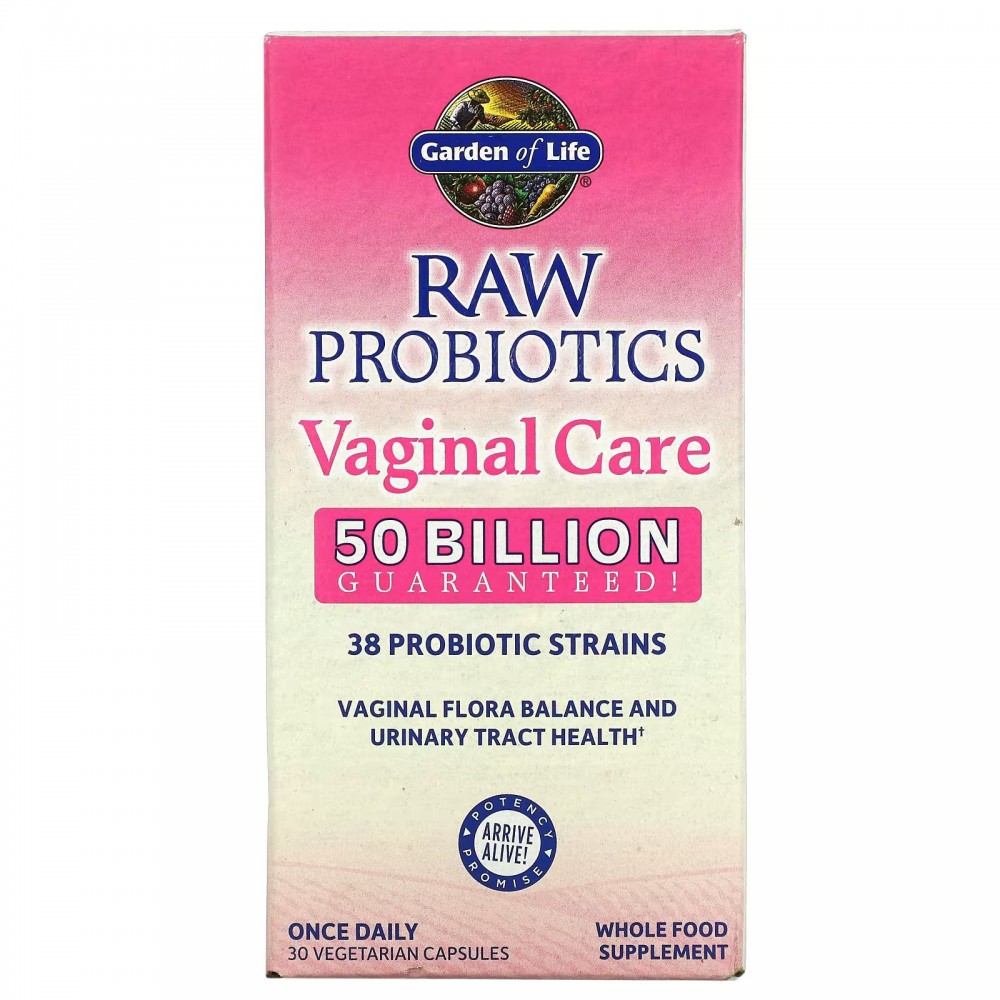 Garden of Life, RAW Probiotics, для восстановления микрофлоры влагалища, 50  млрд, 30 вегетарианских капсул купить в Москве