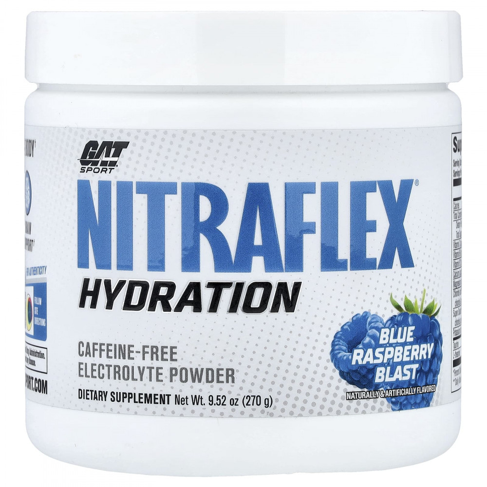 GAT, Sport, Nitraflex® Hydration, голубая малина, 270 г (9,52 унции) в Москве - eco-herb.ru | изображение GAT, Sport, Nitraflex® Hydration, голубая малина, 270 г (9,52 унции) в Москве - eco-herb.ru | фото