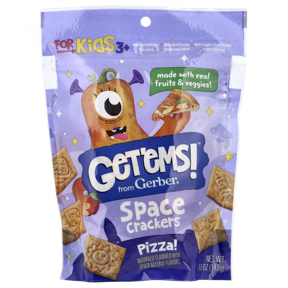 Gerber, Get'ems! ™, космические крекеры, для детей от 3 лет, пицца, 142 г (5 унций) в Москве - eco-herb.ru | изображение Gerber, Get'ems! ™, космические крекеры, для детей от 3 лет, пицца, 142 г (5 унций) в Москве - eco-herb.ru | фото