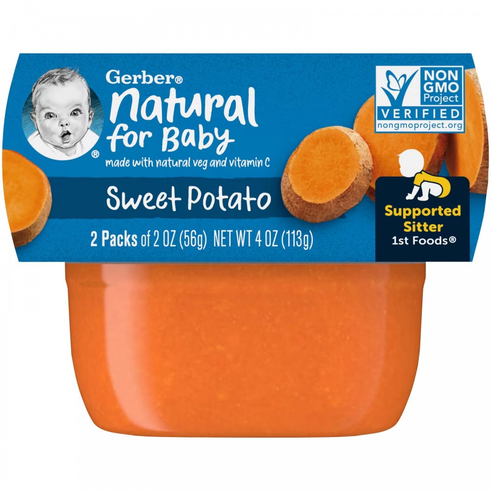 Gerber, Natural For Baby, 1st Foods, Sweet Potato, 2 Pack, 2 oz (56 g) Each в Москве - eco-herb.ru | фото