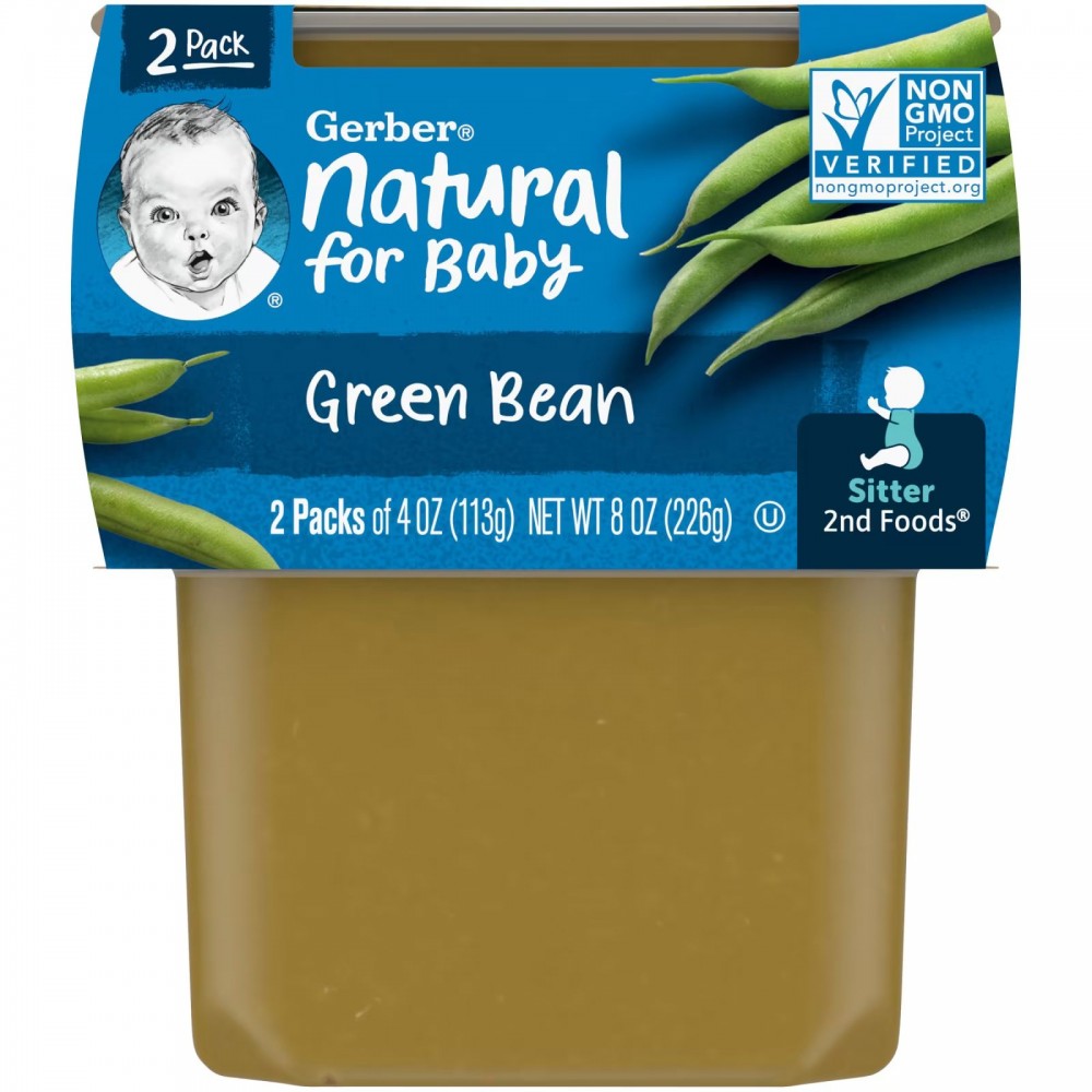 Gerber, Natural for Baby, 2nd Foods, зеленая фасоль, 2 пакетика по 113 г (4 унции) в Москве - eco-herb.ru | фото