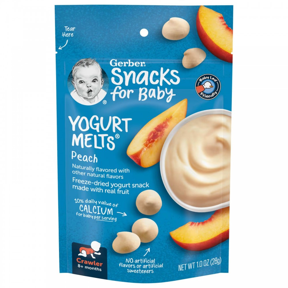 Gerber, Snacks for Baby, Yogurt Melts, 8+ Months, Peach, 1 oz (28 g) в Москве - eco-herb.ru | фото