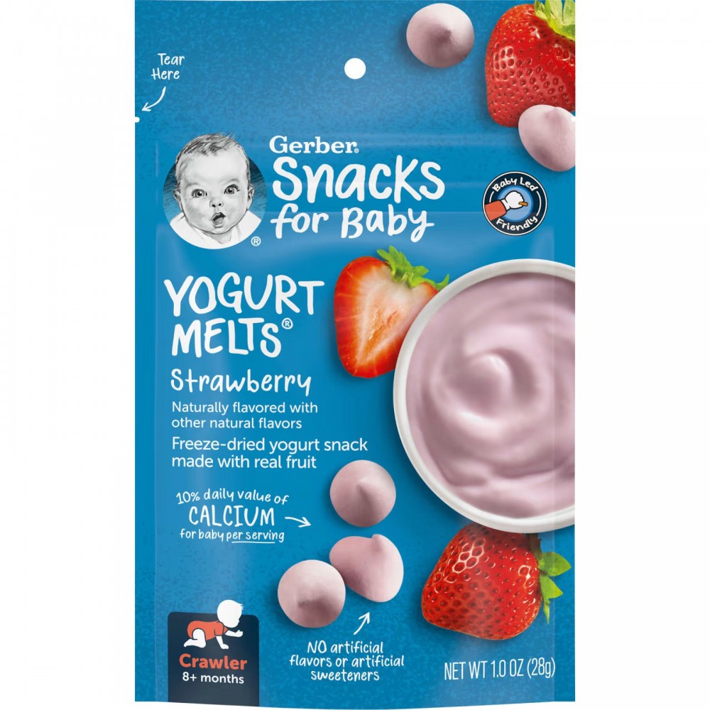 Gerber, Yogurt Melts, для малышей от 8 месяцев, с клубникой, 28 г (1.0 унция) в Москве - eco-herb.ru | фото