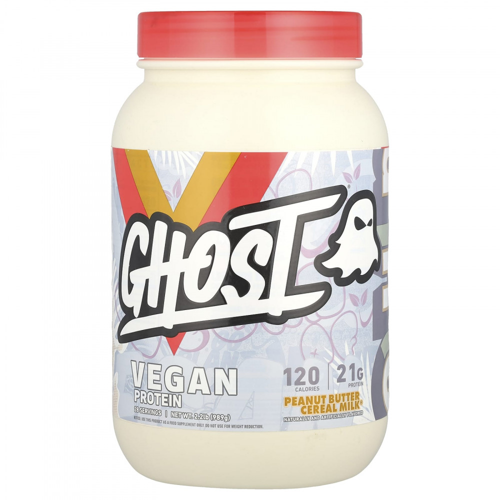 Ghost, Vegan Protein, Peanut Butter Cereal Milk®, 989 г (2,2 фунта) в Москве - eco-herb.ru | изображение Ghost, Vegan Protein, Peanut Butter Cereal Milk®, 989 г (2,2 фунта) в Москве - eco-herb.ru | фото